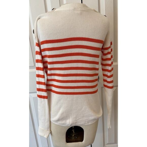 Gap Striped Sweater Women’s XS Off White Button Shoulder Preppy Spring Coed EUC - Picture 2 of 12